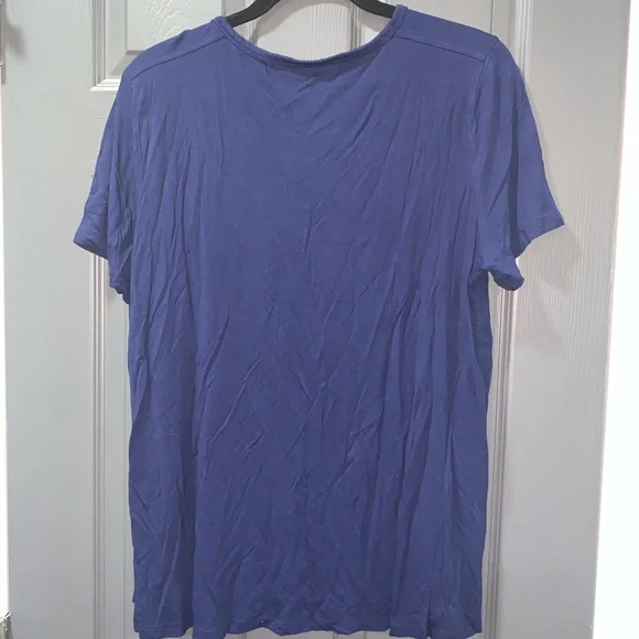 LOFT Women's Deep Blue Short Sleeve Tee - Picture 3 of 5
